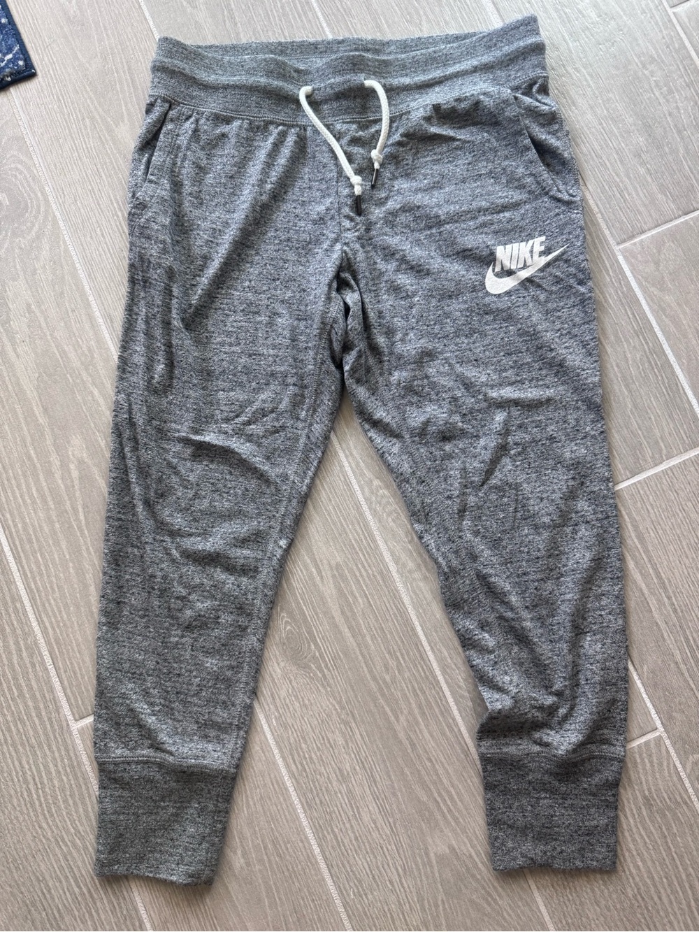 Nike Gray Heather Joggers with White Logo